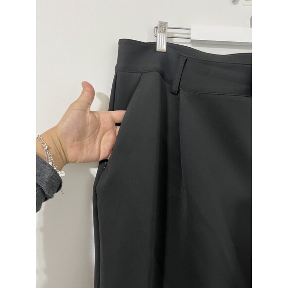 Good American High Rise Black Scuba Wide Leg Flare Trousers Pants Size 20 - Picture 6 of 9